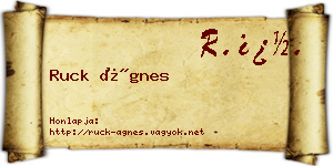 Ruck Ágnes névjegykártya