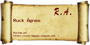 Ruck Ágnes névjegykártya